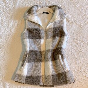 Plaid Sherpa Zip Vest.